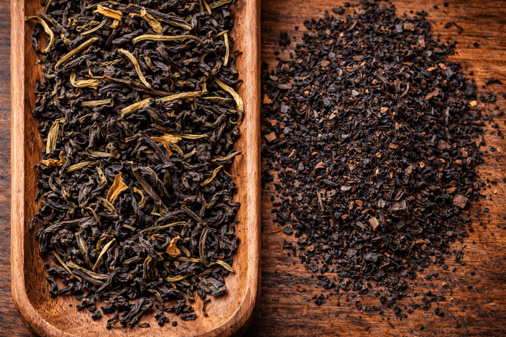 whole loose leaf tea compared to broken tea leaves