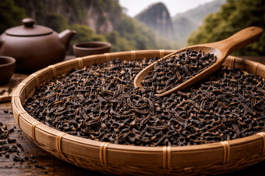 wuyi rock oolong tea leaves produced in wuyi mountains