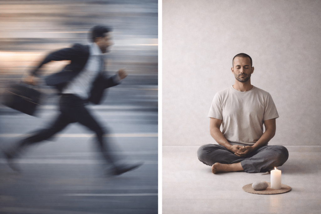 chasing goals compared to stillness in zen practice
