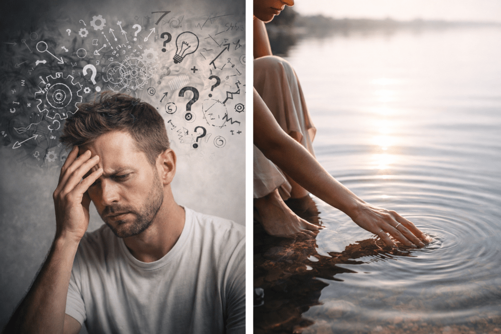 thinking mind compared to direct sensory experience
