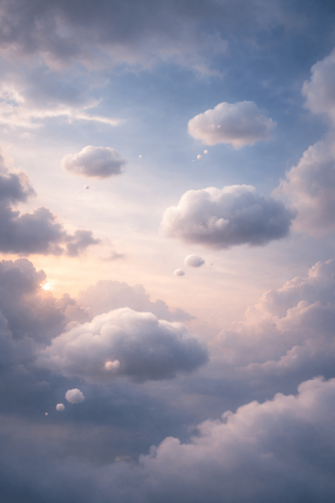 clouds in the sky representing passing thoughts and mental clarity in Zen
