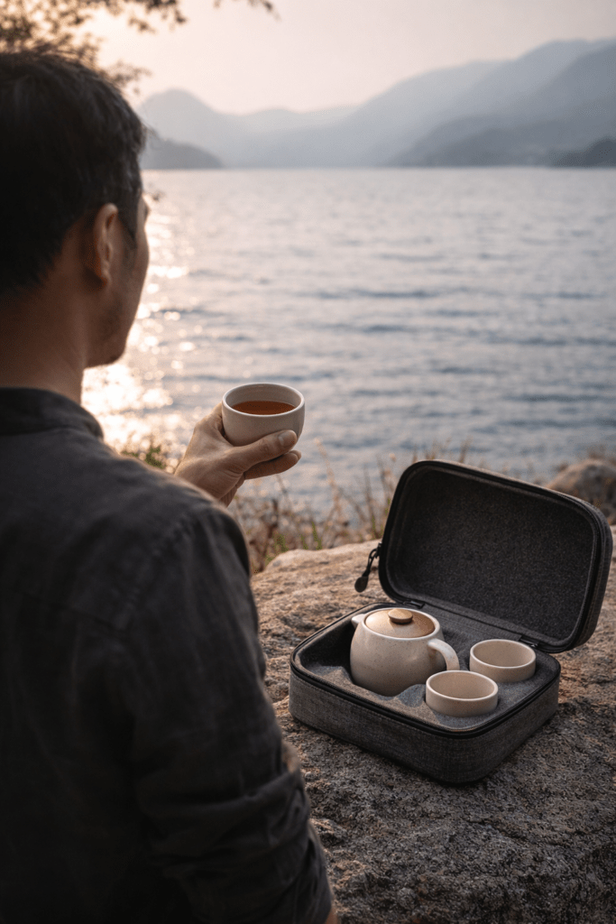 outdoor tea ritual travel calm moment