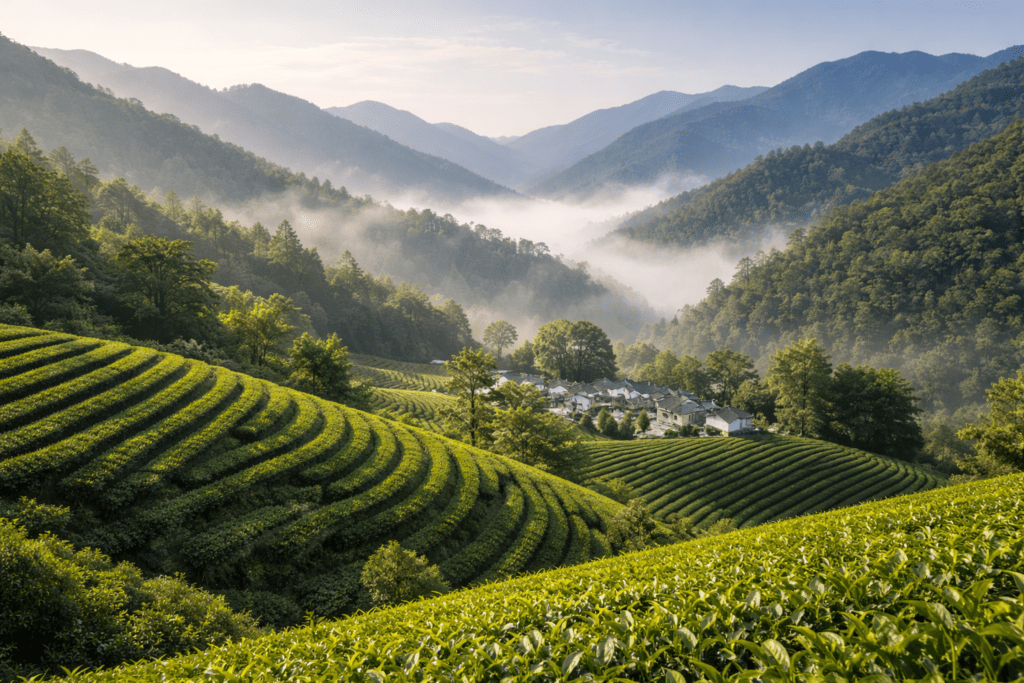 tea plantation in qimen county anhui china keemun tea origin
