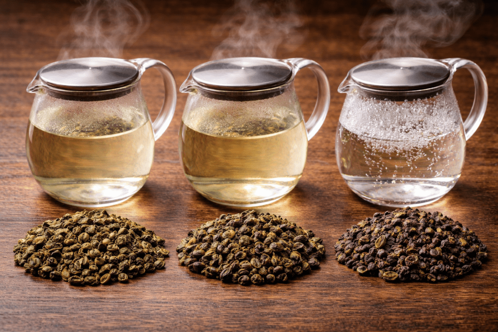 measuring oolong tea leaves before brewing
