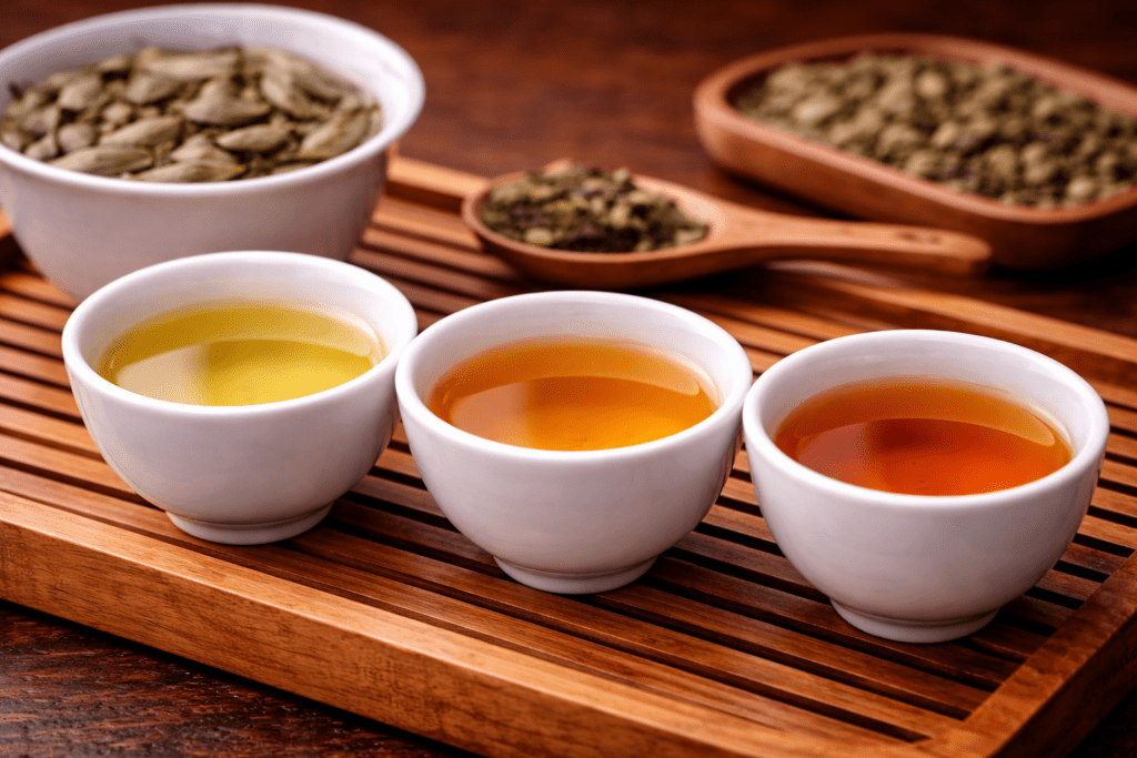 white tea infusion color comparison
