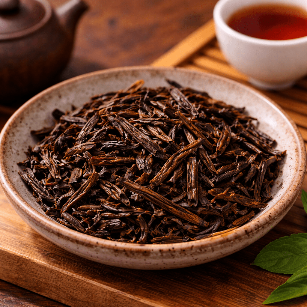 steeped black tea leaves after brewing