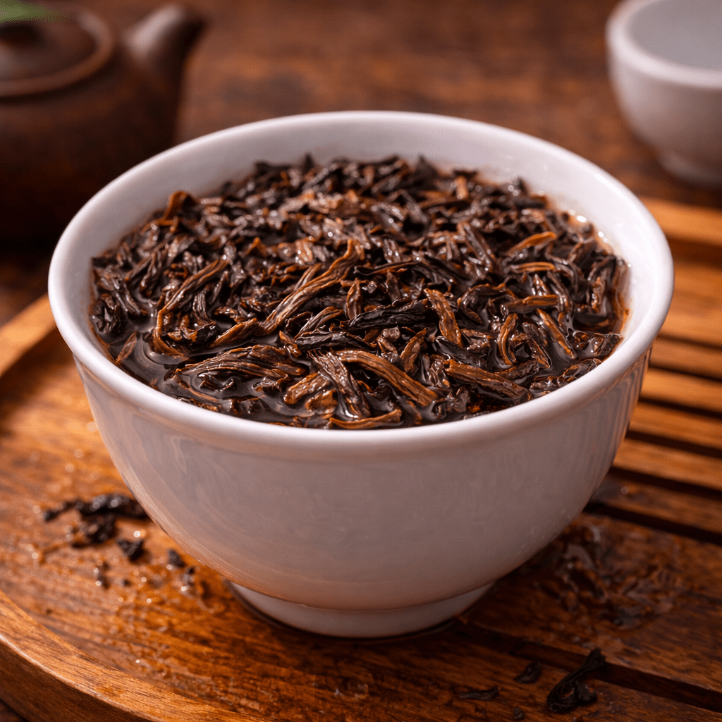 pu-erh tea leaves expanding after infusion