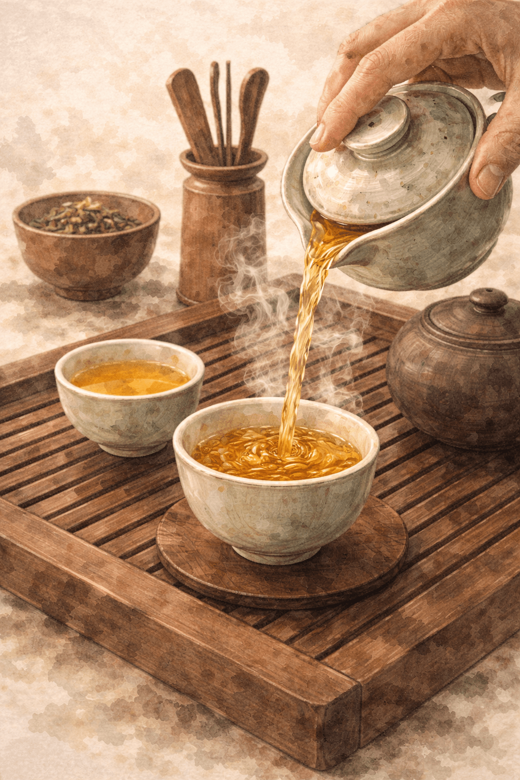 Pouring tea intentionally