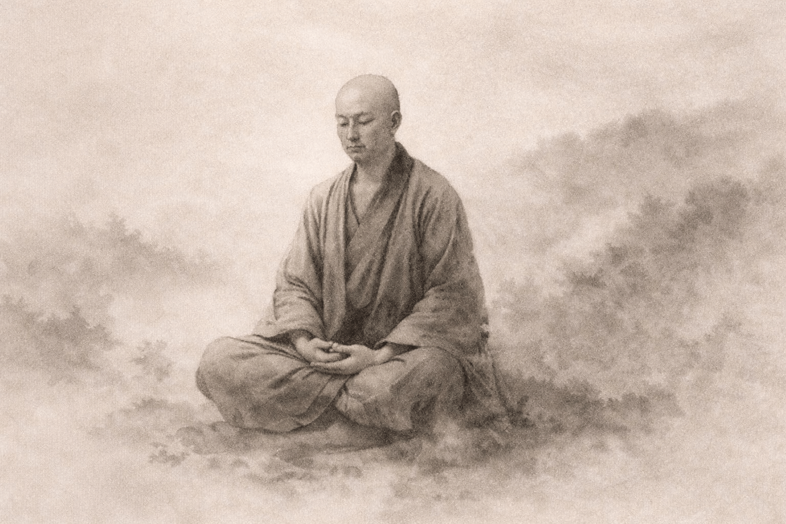 Zen monk meditation