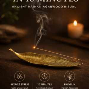 Aged Agarwood Incense 100g – Natural Oud Fragrance with Leaf Incense Holder
