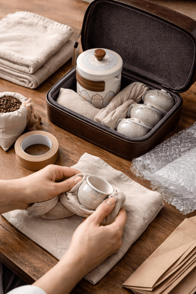 packing tea set for travel safe method